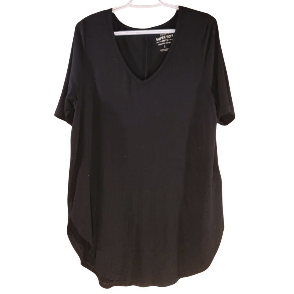 Torrid Size 1 Favorite Tunic Super Soft V-Neck Tunic Tee Black